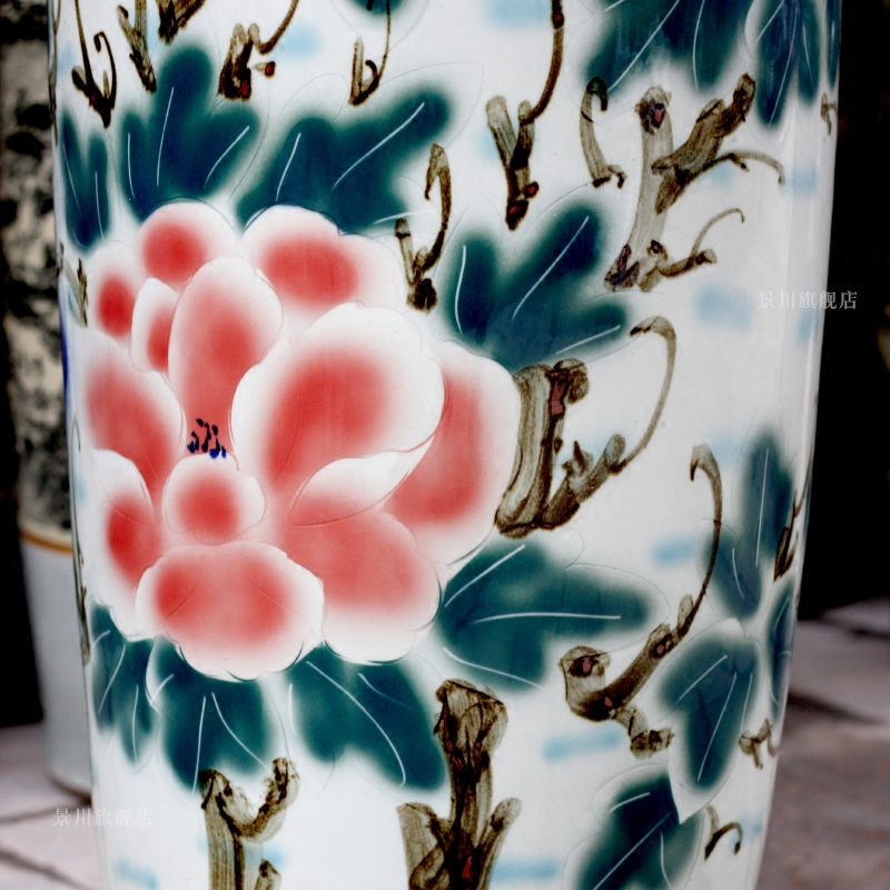 Jingdezhen ceramics hand - made blooming flowers large vases, home furnishing articles sitting room of Chinese style hotel adornment