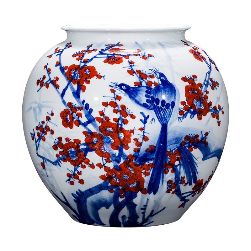 Jingdezhen porcelain vase furnishing articles on Chinese famous master hand - made pot - bellied as cans xi lintel tip home sitting room adornment