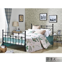 Jingda exports North America American pastoral simple design environmental protection tasteless and formaldehyde-free high-quality double wrought iron bed
