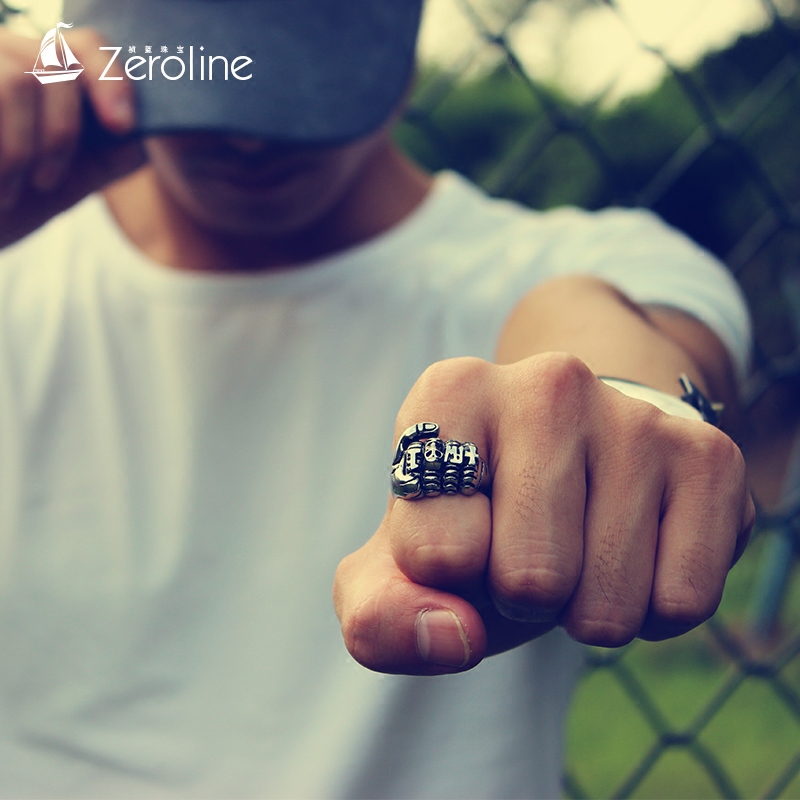 霸气拳击骷髅手戒指朋克风创意小礼物