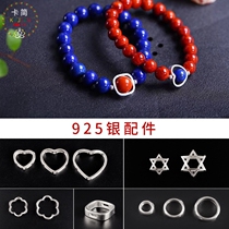 Card Jane 925 Silver Six Mango Star Silver Bracelet Necklace Beaded Star Accessories diy Handmade Beaded Hollow Plain Silver