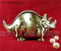 Russia R4 tin metal deposit money savings pot dinosaur turquoise bronze color rhino marine fish elephant monkey goat turtle pig