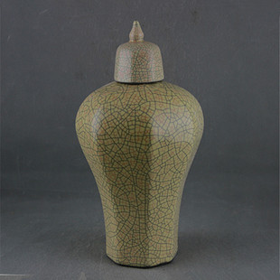 八角 宋 八角梅瓶 哥窑金丝铁线 做旧仿古瓷器 复古装饰 老货收藏古玩