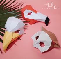 Original bird language series designer geometric three-dimensional origami Net red mask Flamingo owl eagle Photography