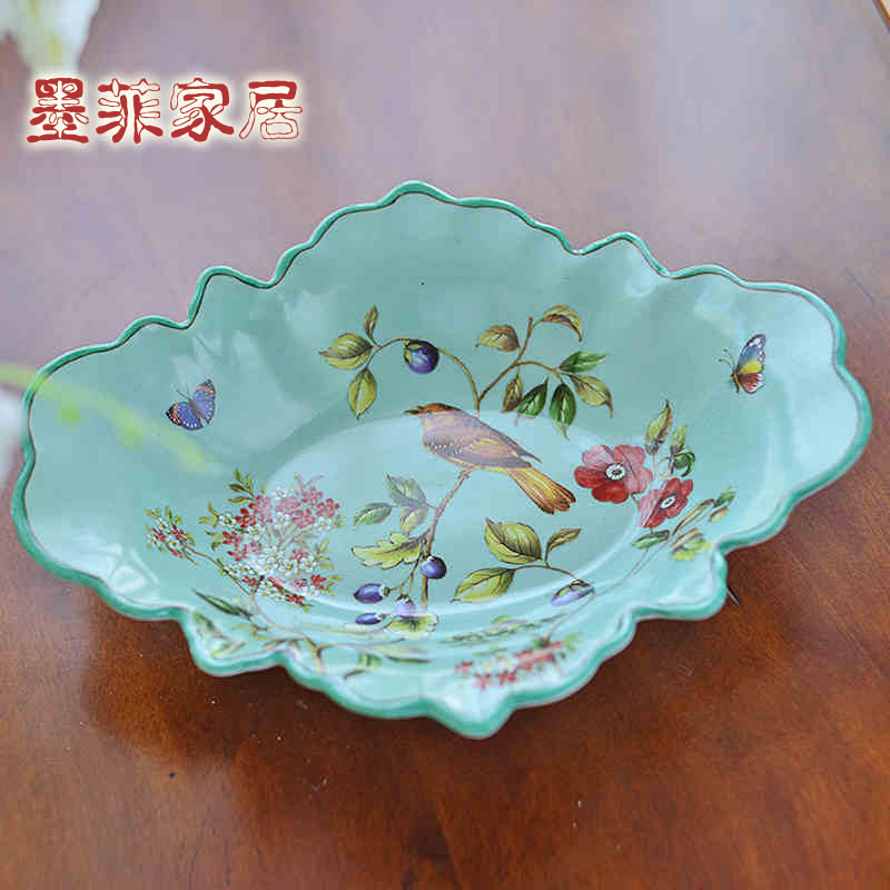 New Chinese style living room light ceramic fruit bowl American key-2 luxury European style restoring ancient ways of dry fruit tray for the dish tray table furnishing articles