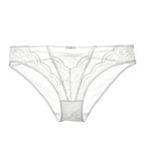 Womens secret sexy European and American lace pure cotton bottom crotch girl transparent mesh low waist briefs