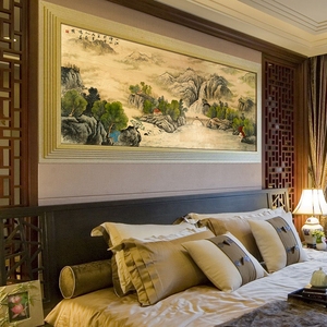 百年巧匠 锦绣山川 中式客厅装饰画书房挂画床