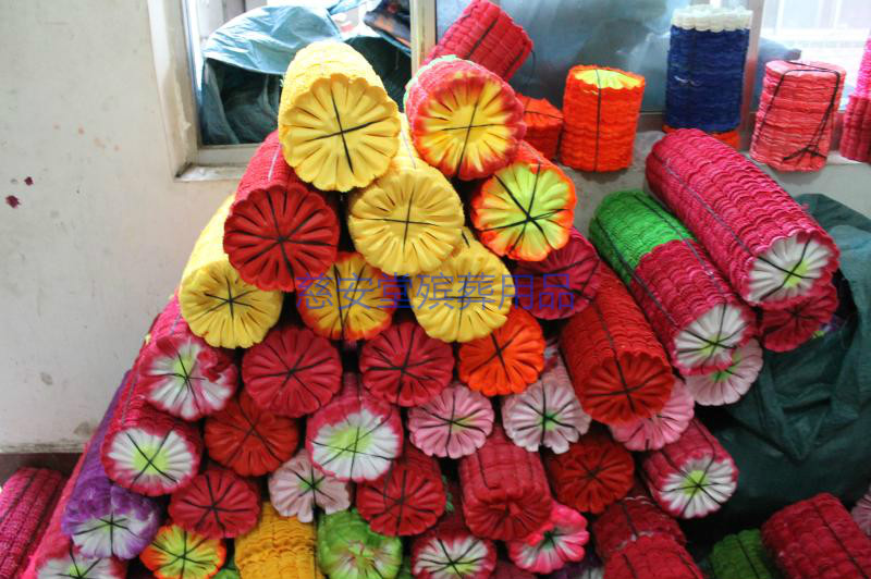 Funeral supplies cloth wreath material 17 cm (tube chrysanthemum) silk chrysanthemum imitation silk flower piece per catty