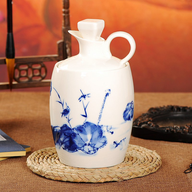 Jingdezhen ceramic wine from hot wine bottle wine pot hot hip flask temperature 1 catty