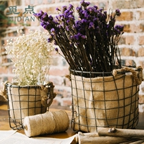 Find a point of iron art Woven Containing Basket Sparkler Hydropony Flower Basket floral basket Handicraft Retro ZAKKA