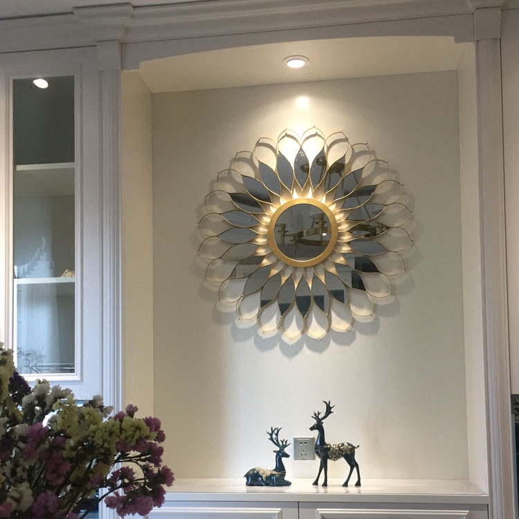 Light luxury wall mirror hanging decoration living room dining table