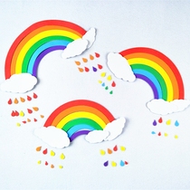Rainbow foam decorative stickers Seven Colors Rainbow decoration foam flower kindergarten environment decoration foam rainbow stickers