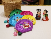 Korean fabric coin purse Clutch purse Coin bag Korean satin embroidery wallet womens short wallet