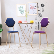 Nordic Backrest Chair Modern Minimalist Casual Chair Mesh Red Chair Home Dining Chair Stool Small Round Table Make-up Chair Ins