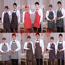 Kitchen full apron black hotel waiter apron oil cooking hanging neck coffee shop apron anti-fouling