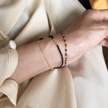 TWOR handmade natural crystal black spikes collection American 14K gold gold bracelet earrings choker