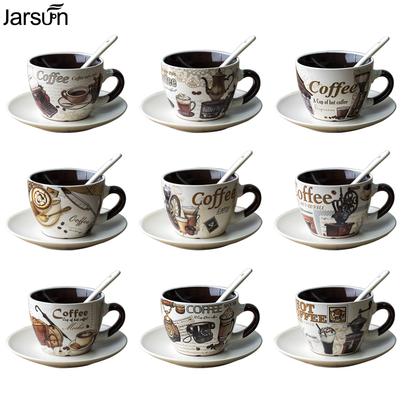 jarsun家尚 欧式陶瓷咖啡杯套装 创意咖啡杯碟带勺家用杯子送杯架产品展示图5