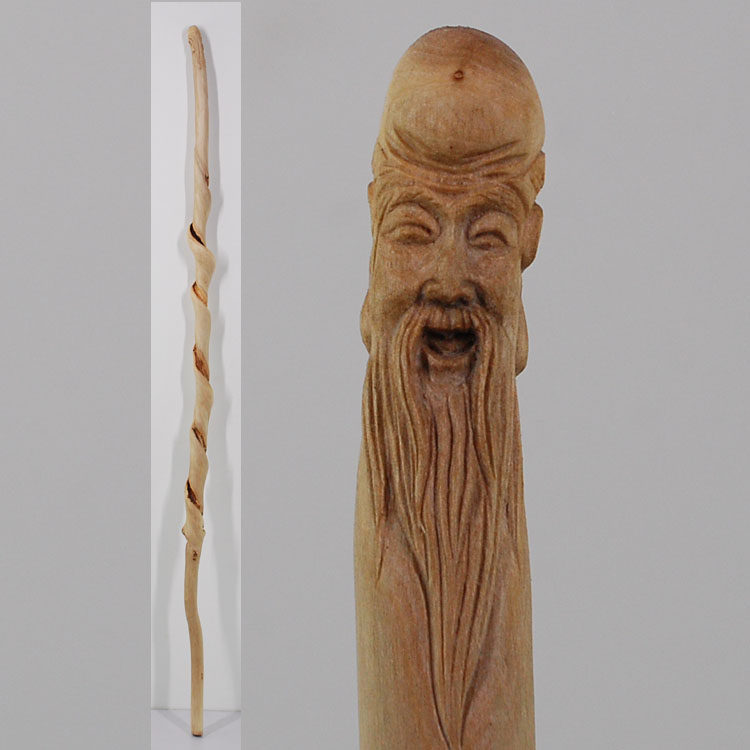 寿星实木质手杖拐棍老人祝寿拐杖纯手工制作高档礼物助行器防滑88