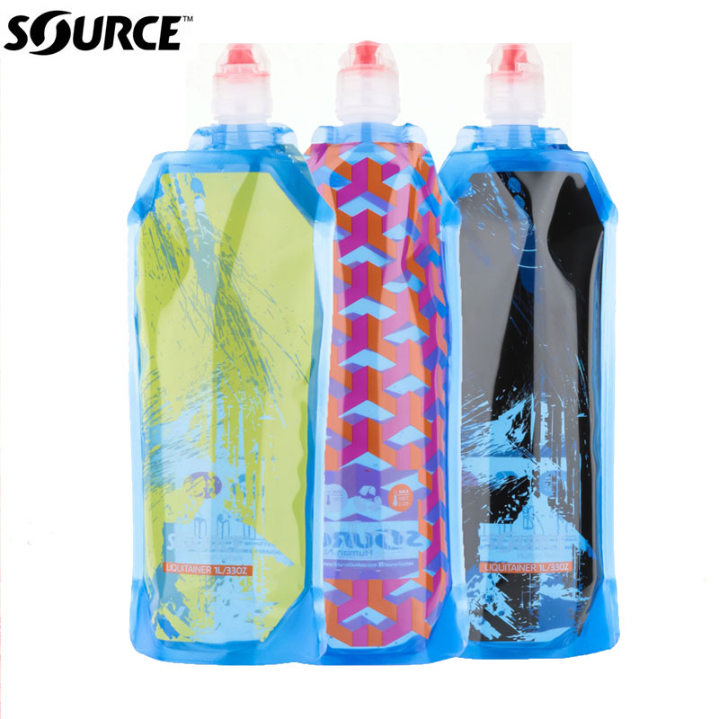 Tusi source imported elf folding water bottle outdoor travel mountaineering hiking water bag water bag 1L