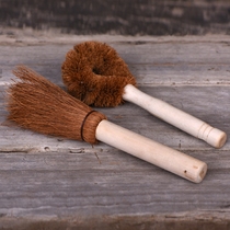 Pot brush Coconut palm non-stick oil long handle brush Kitchen brush Strong decontamination cleaning brush Natural pot bowl brush combination