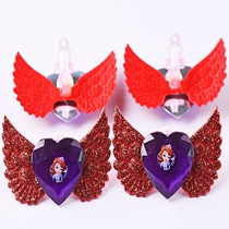 Sophia Little Princess Ear Clip Cute Angel Wings Frozen Cartoon Earrings Children Without Ear Pole