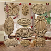 East Yangwood Carved Round Flower Applique with flower solid wood door Heart flower European-style furniture accessories European-style applique applique