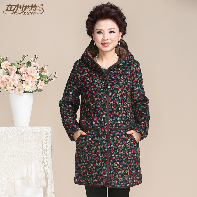 秋装棉服中长棉袄棉衣中老年外套女装中年妇女