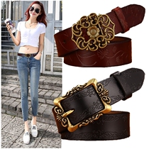 Lady retro wide belt fashion personality trend Han tape belt belt female simple one pair jeans belt youth