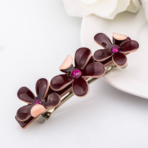 韩国水钻头花发卡顶夹 马尾盘发弹簧夹横夹 百搭一字夹卡子头饰_7折