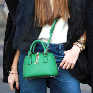 MICIE十字纹牛皮贝壳包