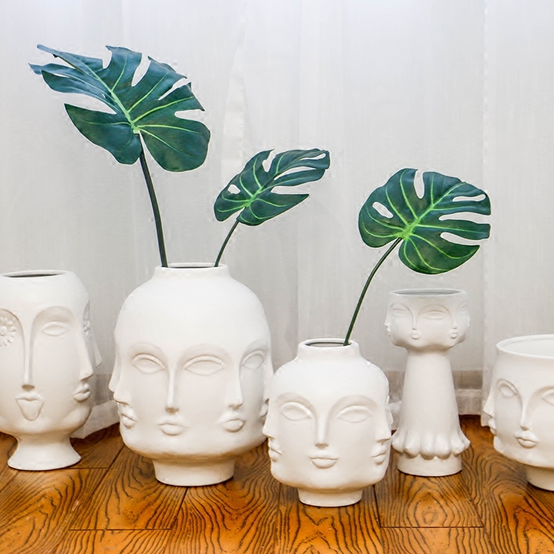 Nordic Muse white porcelain face vase modern ins creative flower arranging the sitting room, home furnishing articles