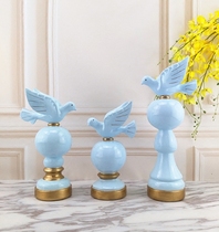 Soft Dress Design Ornament Swing Piece Light Blue Gold Color Peaceful Dove Swing Piece Method Idyli Mediterranean Furniture Ornament