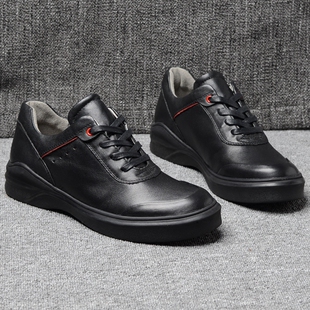 运动鞋男休闲鞋百搭真皮软底纯皮软面皮厚底潮鞋男韩版男鞋皮鞋