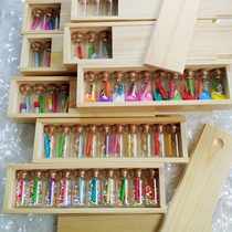 Wooden box wishing bottle creative gift glass bottle cork wish bottle wall decoration pendant collection bottle