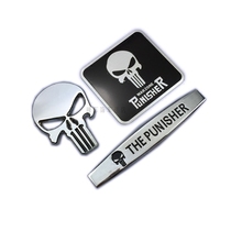 Punisher skull label metal label Punisher Fender logo car body sticker side label car sticker