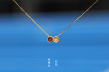 Ноги 999 золото 4 мм циркон подвеска с 18 - каратным золотом 0 ожерелье цепочка ключицы шея классический