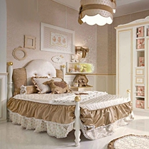 Childrens bed girl princess bed European fabric villa girl cute girl bed Childrens room overall furniture customization