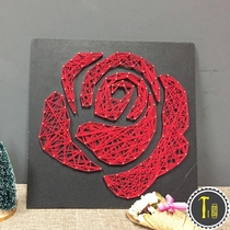 Rose yarn painting creative handmade DIY production material package personality nail wool winding painting decorative painting