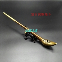Traditional vintage old-fashioned brass dry smoke bags cigarette sticks smoke pots stage film and television props can be practical specials