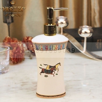 Emulsion bottle ceramic hand sanitizer bottle love horse drawing hand sanitizer bottle ktv luxury hotel high end lotion pot