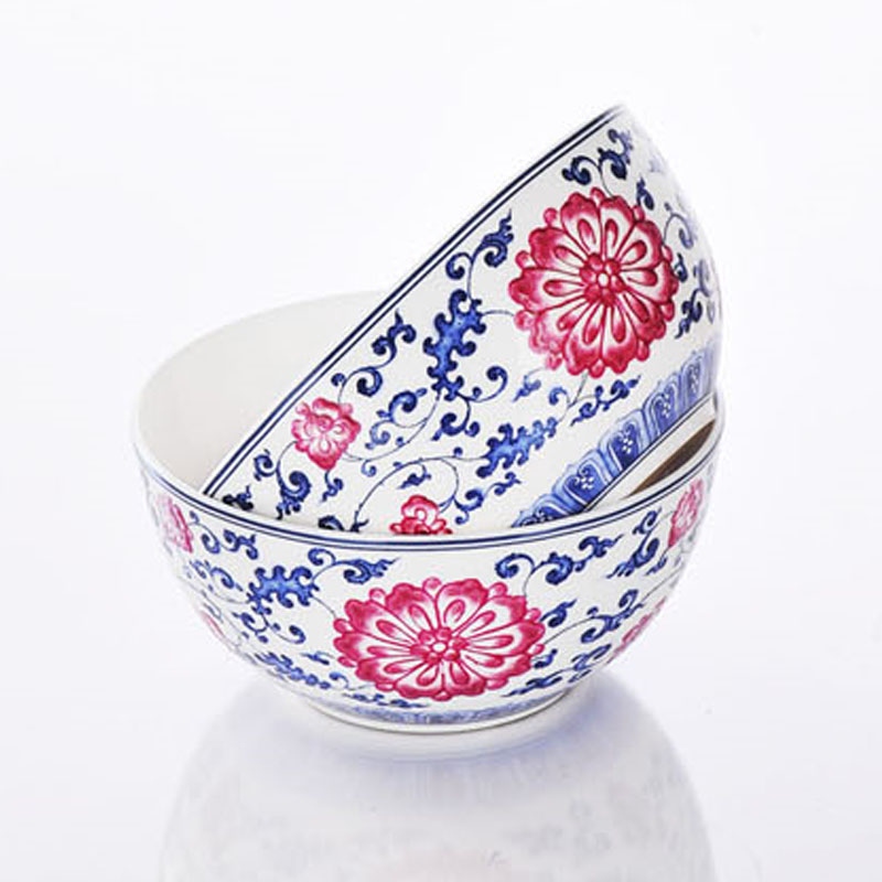 Red xin jingdezhen characteristics tableware bowl sets ipads bowls small bowl of rice bowl bowl of blue and white color bucket