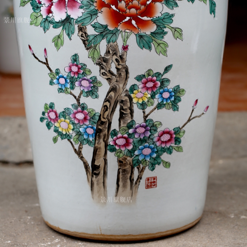 Hand - made in extremely good fortune jingdezhen ceramic big vase home sitting room ground flower arranging furnishing articles of modern Chinese style act the role ofing is tasted