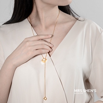 Mrs. t Shen S925 sterling silver necklace decoration Korean temperament geometric pendant necklace accessories female fashion Wild