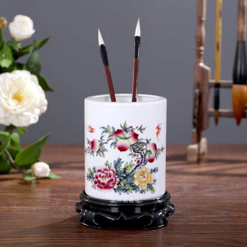 Jingdezhen porcelain brush pot and pure and fresh and contracted household mesa study office furnishing articles ornaments the teacher 's day gifts