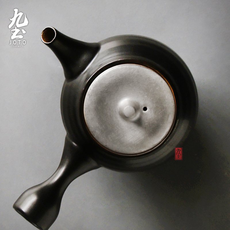 About Nine manual fine clay soil side cover pot of kung fu tea set silver teapot ceramic glaze Japanese single pot of tea and white tea