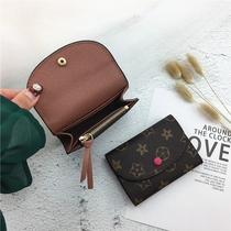 Girl small coin wallet women short ultra-thin mini New ins retro folding bean soft wallet fashion card bag