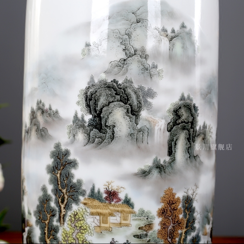 Jingdezhen ceramics jiangshan picturesque vase home sitting room mesa furnishing articles study ancient frame of modern decoration