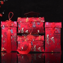 Creative Chinese style fabric red envelope bag wedding couple change mouth million yuan red envelope Personality wedding damask red envelope