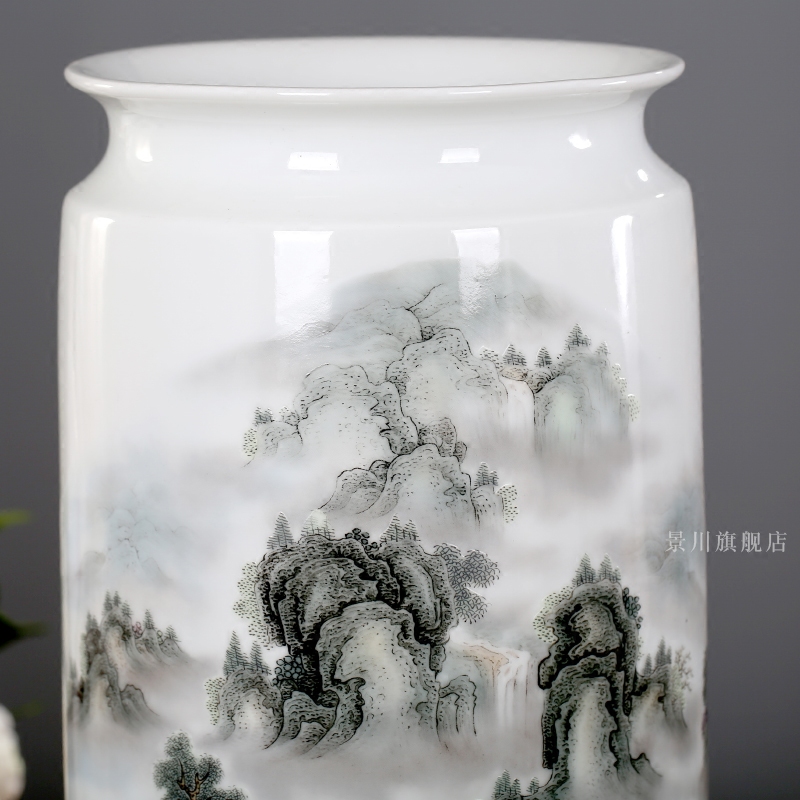 Jingdezhen ceramics jiangshan picturesque vase home sitting room mesa furnishing articles study ancient frame of modern decoration