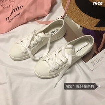 2020 new small white shoes summer lace white canvas shoes female Korean casual shoes wild flat student board shoes